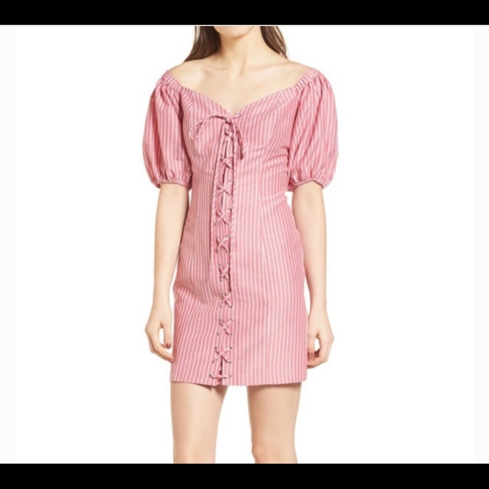 WAYF red striped mini dress